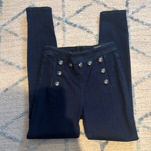 Veronica Beard Jane Sailor Indigo Button-Front Jeans NWT Size 26